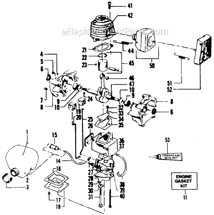 Page C Diagram and Parts List for XR-70  Weed Eater Trimmer